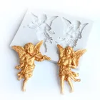 Силиконовая форма для торта в форме ангела, кухонная форма для выпечки шоколада, глина для кекса, инструменты для украшения помады, аксессуары