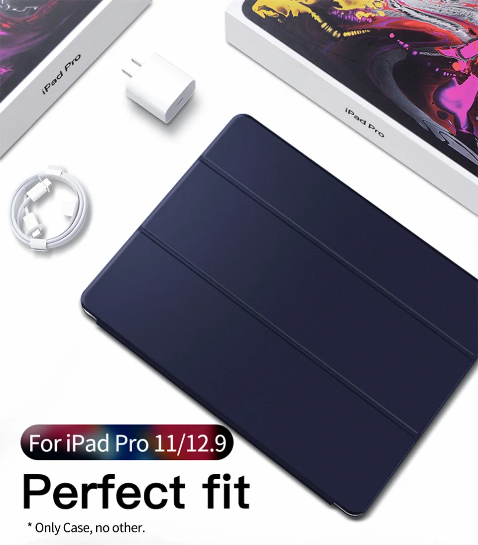PZOZ для ipad Pro 12,9 чехол с магнитной защитой чехол Funda поддержка для ipad Pro 11 из искусственной кожи защитный смарт-флип