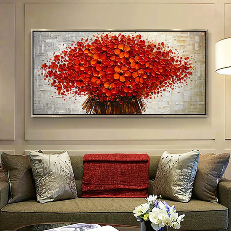 Style B Цветок Ручная роспись стены Picture quadros мастихином Абстрактная живопись маслом холст Книги по искусству современный дом Куадрос украсить гостиную - Цвет: Style B