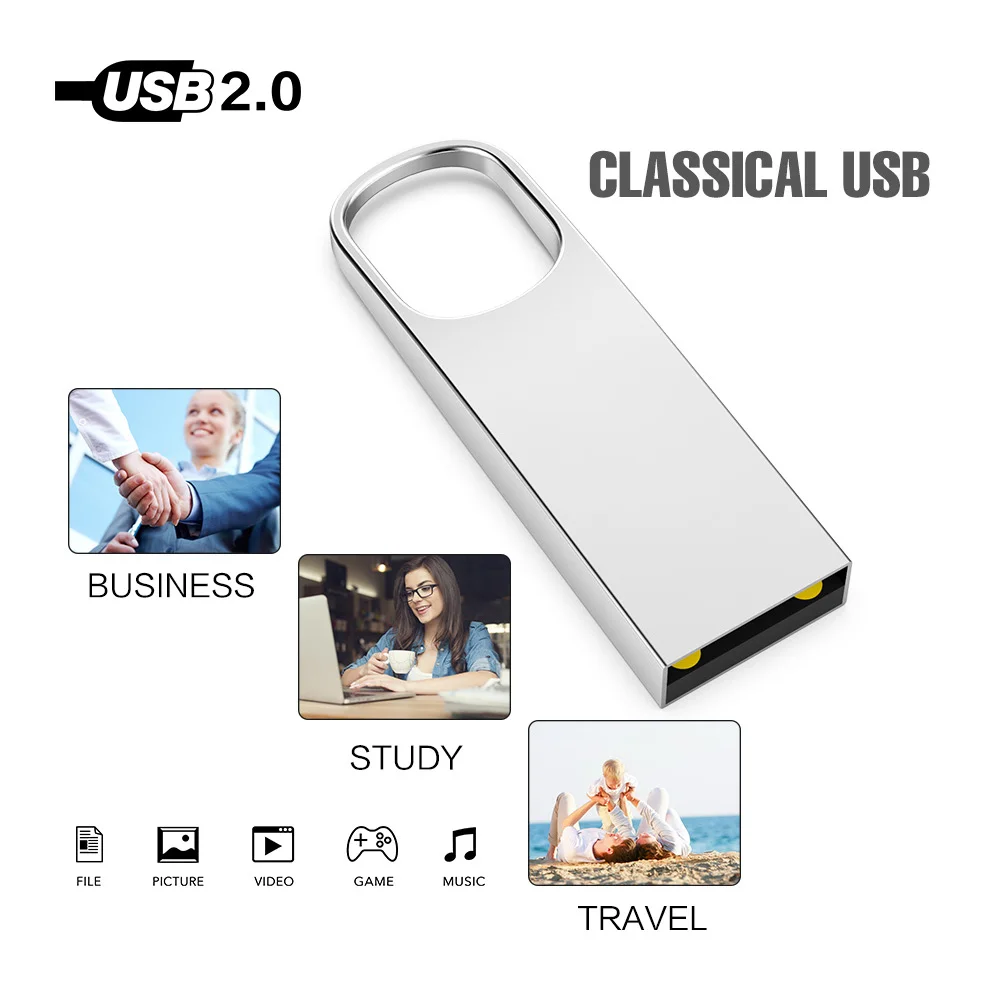Водонепроницаемый металлический флэш накопитель USB 8 ГБ 16 32 64 128 cle Usb флеш памяти