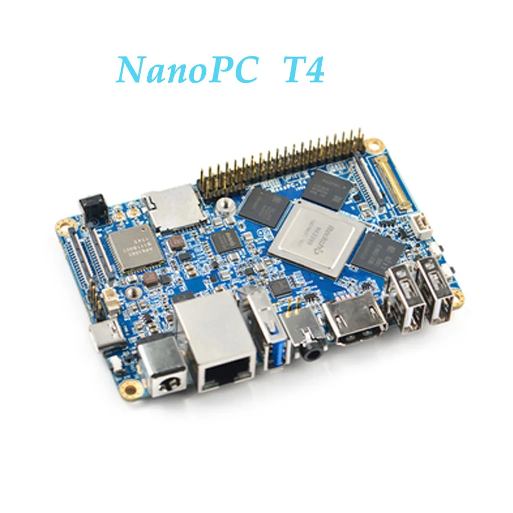 NanoPC-T4 Rockchip RK3399 Cortex-A72 Cortex-A53 VR AI OpenCV TensorFlow MIPI Dual band wifi M.2PC EC20 4G 16GB EMMC - Цвет: Kit A