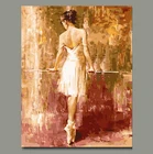 MaHuaf-X138 Сделай Сам маслом картины по номерам акриловыми красками танец балета Голой спине девушки настенные панно для гостиной оформлена