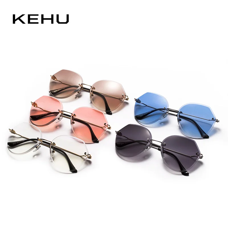 KEHU Fashion Fine Lady Sunglasses Women Brand Designer 2018 New Metal Frameless Sun Glasses Men Retro Goggles K9548 | Аксессуары для