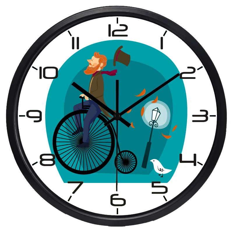 

Мультфильм современный дизайн Тихая гостиная настенные часы Забавный цикл Porteait