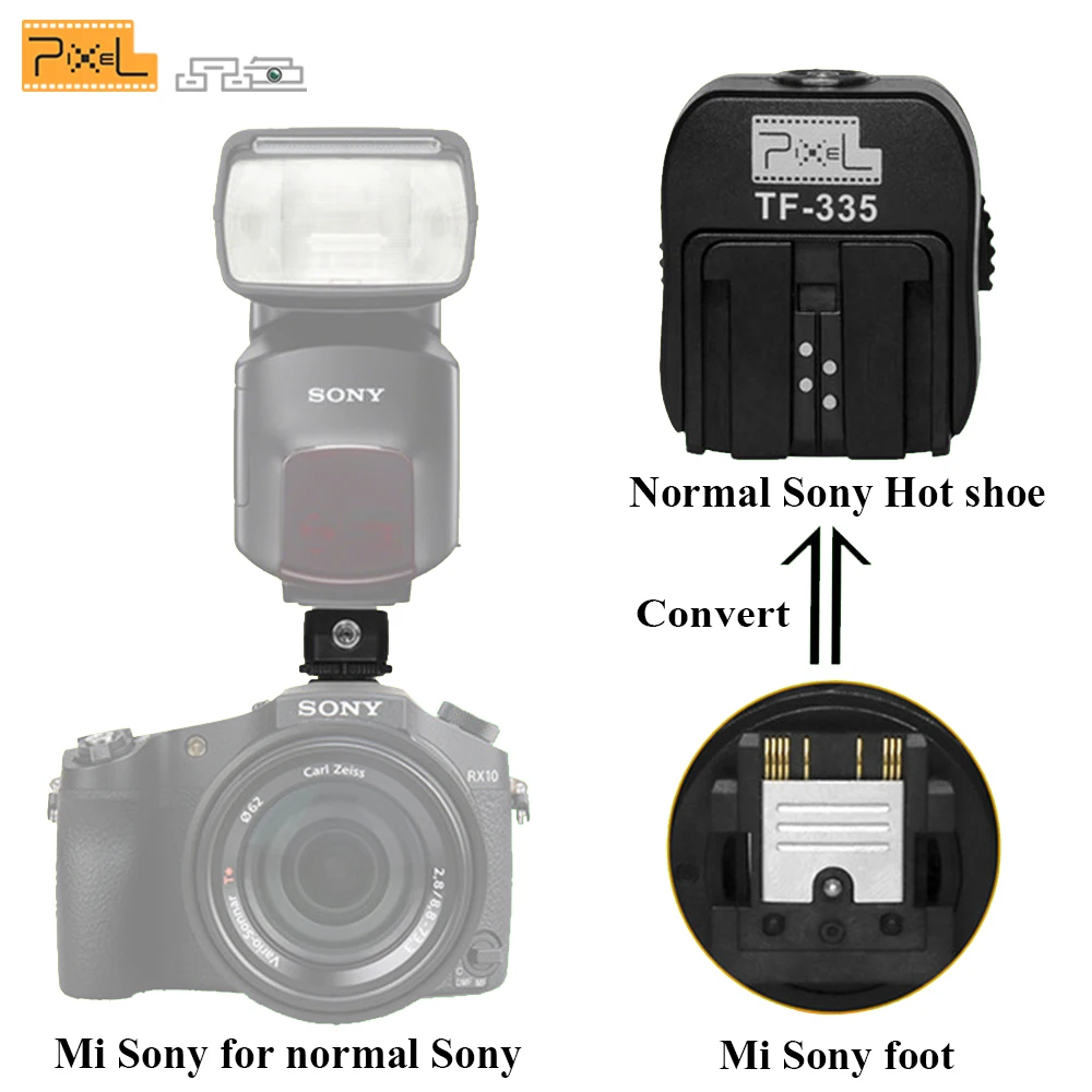Pixel TF-335 для Sony A7 II A7S A7R A3000 A6000 A5000 NEX-7 NEX-6 NEX-5R RX1 RX1R камера Горячий башмак адаптер