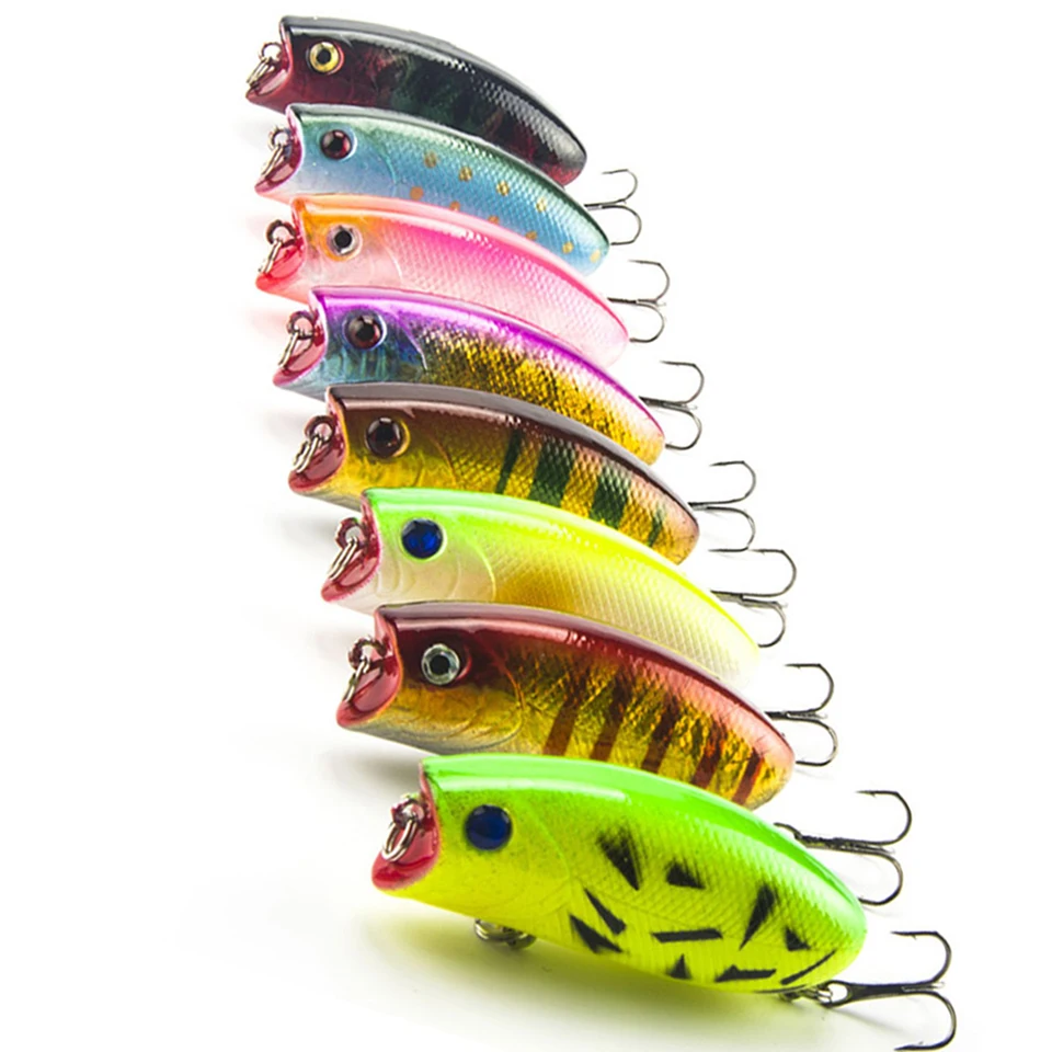 

8Pcs/lot Fishing Poppers 11g/5.5cm Fishing Lure Top Water Pesca Fish Bait Wobbler Isca Artificial Hard Bait Fly Fishing