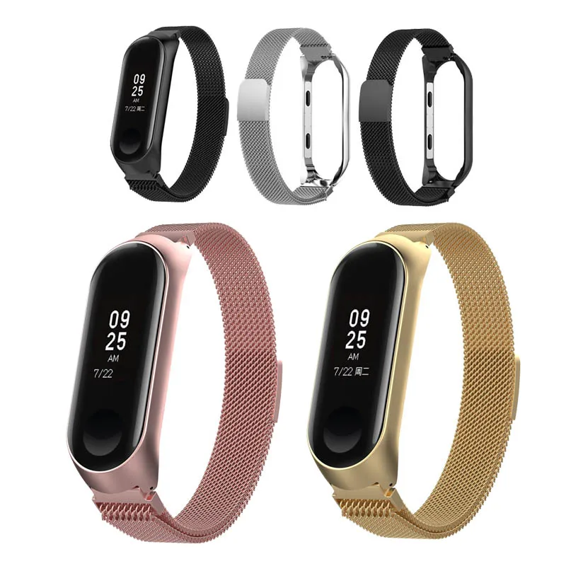 

Milanese Loop Mi Band 3/4 Wrist Strap Miband Smart Bands Bracelet Smart Watch Straps For Xiaomi Mi Band 3/4 Metal Belt