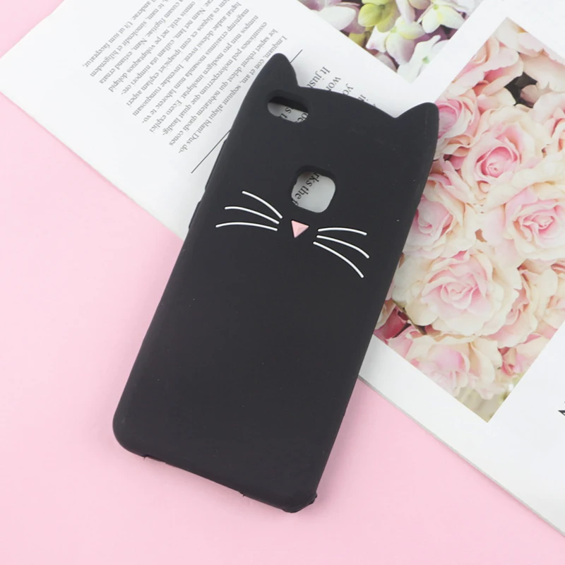HuXu Black Милый стежок кролик лошадь чехол для Huawei P8 P9 Lite Honor 8 Lite/Nova Lite/GR3 чехол с изображением котов лошадь телефон оболочки - Цвет: HuXu Black