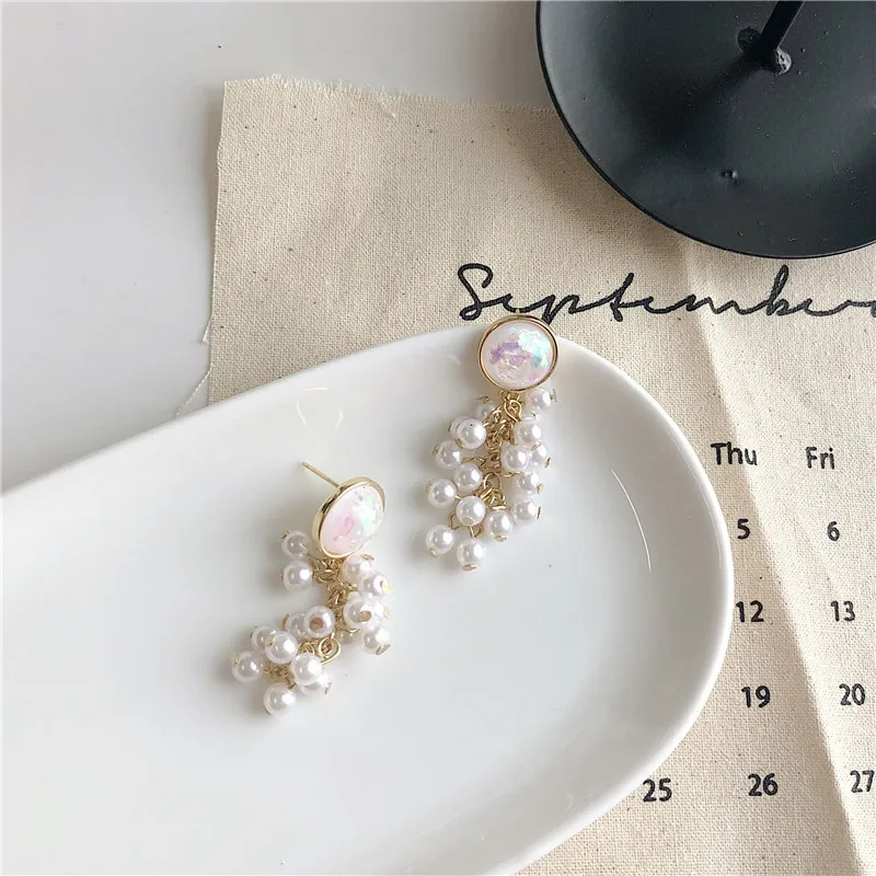 2019 Women's Earrings Simple Retro Pearl For Women Accessories Fashion Long Dangle Jewelry Bohemian Bijoux | Украшения и