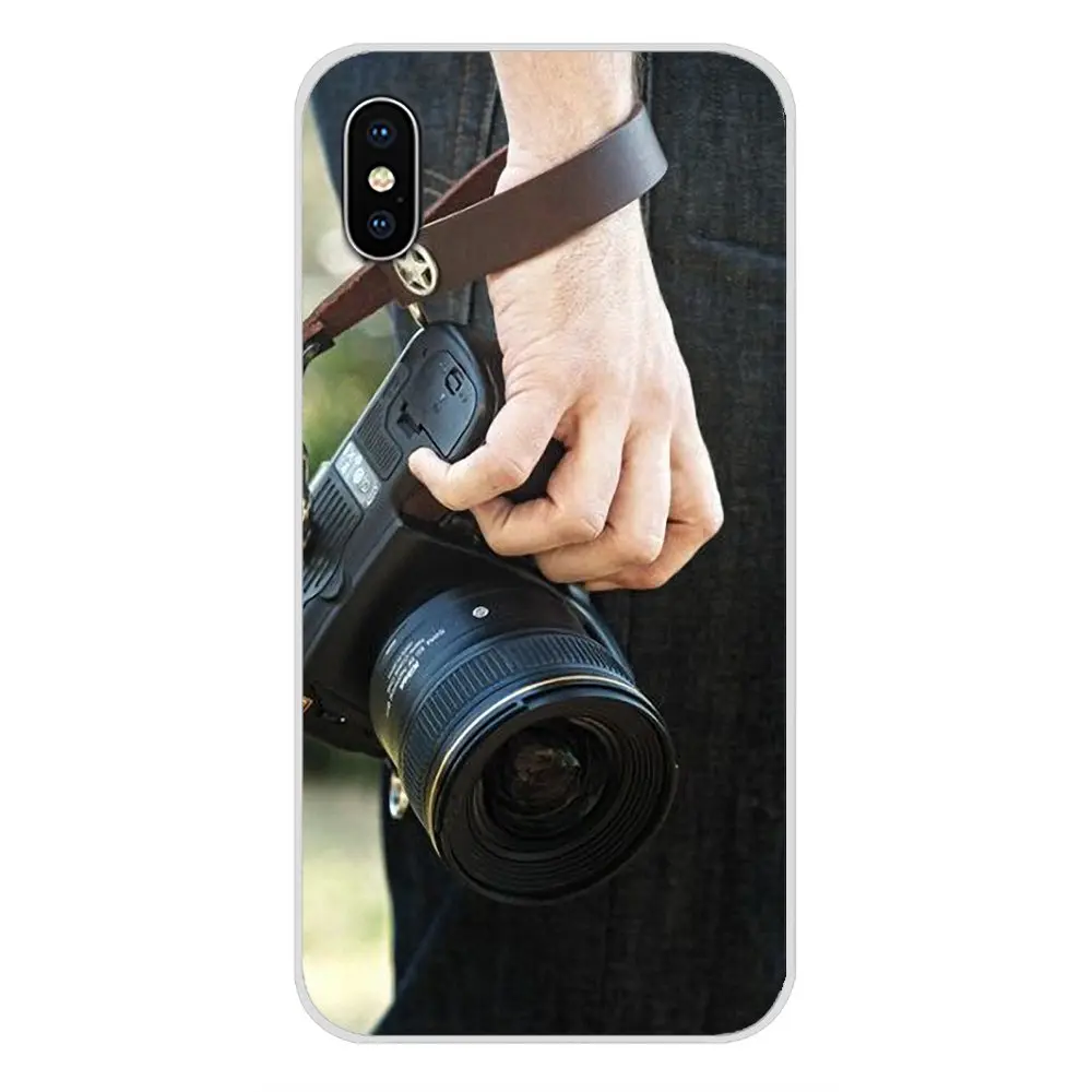 Мягкий прозрачный чехол для объектива камеры фотографа Apple iPhone X XR XS MAX 4 4S 5 5S 5C SE 6 6S