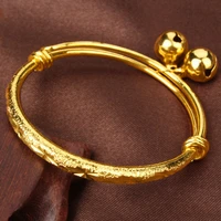 carved expandable bracelet yellow gold filled childrens bangle lovely gift for kids fashion baby accessories present