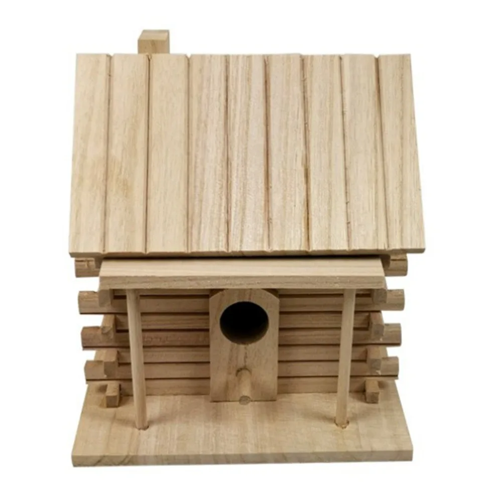 3 Designs Wooden Garden Birdhouse Wood Bird Cage Breeding Box for Outdoor Indoor Hanging Decoration