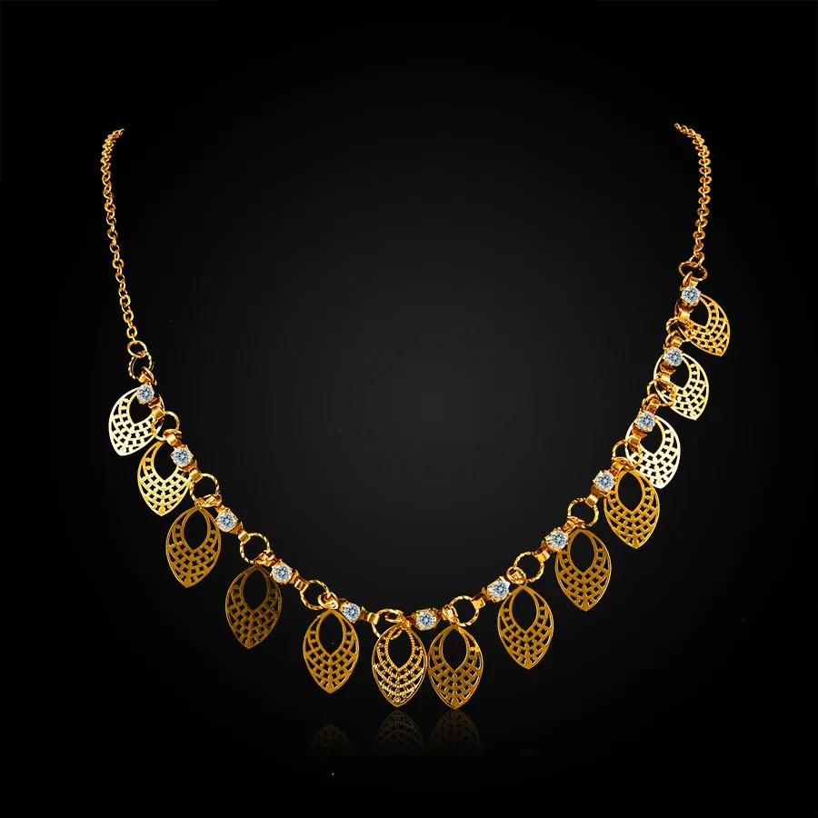 Африканский костюм модные золотые цвет австрийского хрусталя колье ожерелье для