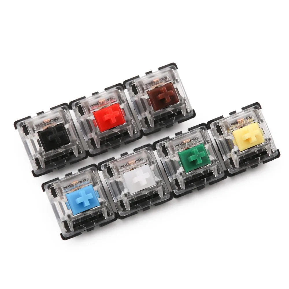 Механическая клавиатура gateron прозрачный чехол-клон cherry clone mx коричневые синие