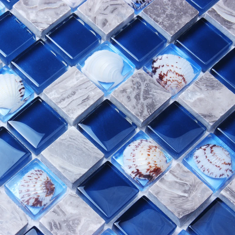 Серый деревянный мраморный камень смешанные синие кристаллы стеклянная смола