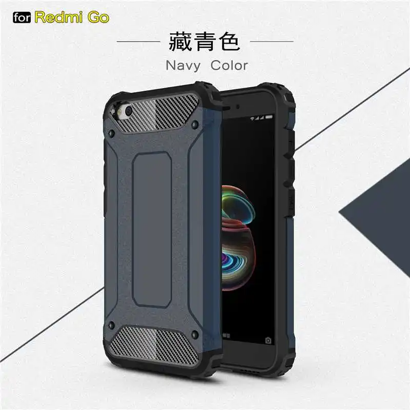 Железная Броня Mokoemi, ударопрочный чехол 5,0 дюйма для Xiaomi Redmi Go, чехол для телефона Xiaomi Redmi Go - Цвет: Navy Blue