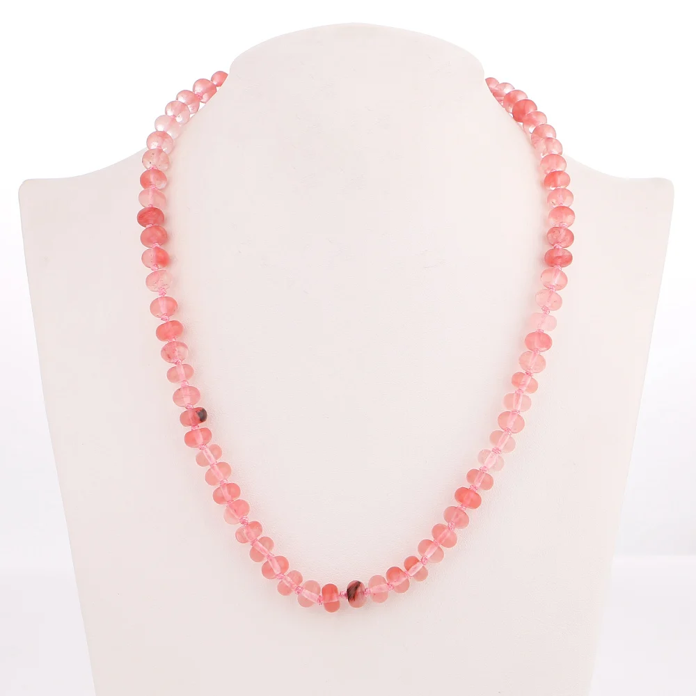 Yumten Cherry Quartz Gem Power ожерелье с круглыми кристаллами Stonenatural ювелирное изделие для