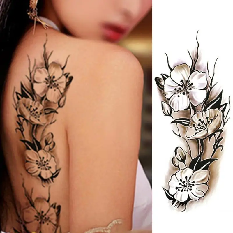 Пикантные Для женщин временные татуировки наклейки сливы Водонепроницаемый 9*18 5