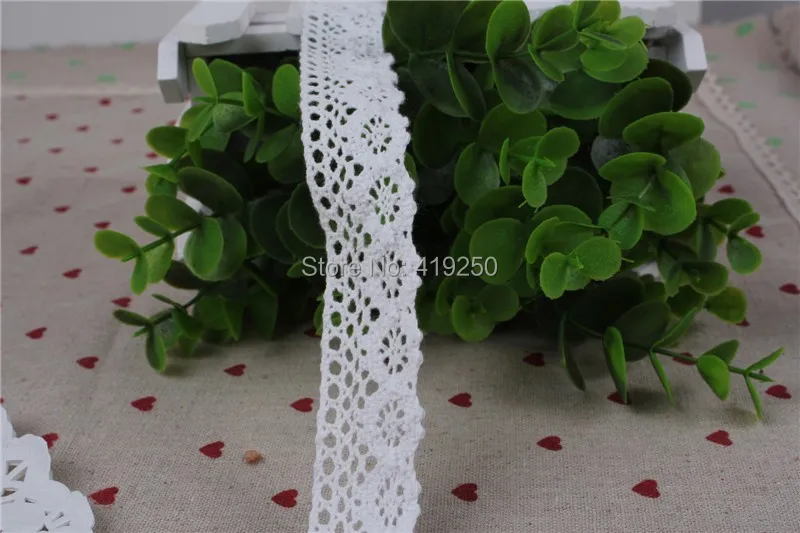 Белая хлопчатобумажная кружевная лента для вязания крючком Свадебные шитые