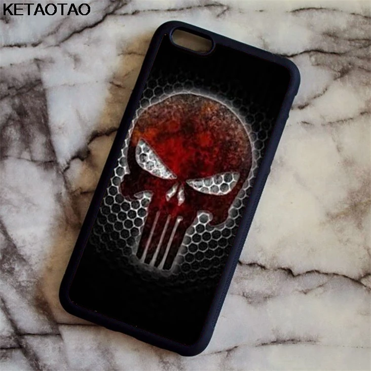 KETAOTAO Каратель Череп Логотип телефонные чехлы для iPhone 4S 5C 5S 6 6S 7 8 Plus XR XS Max X6 Чехол