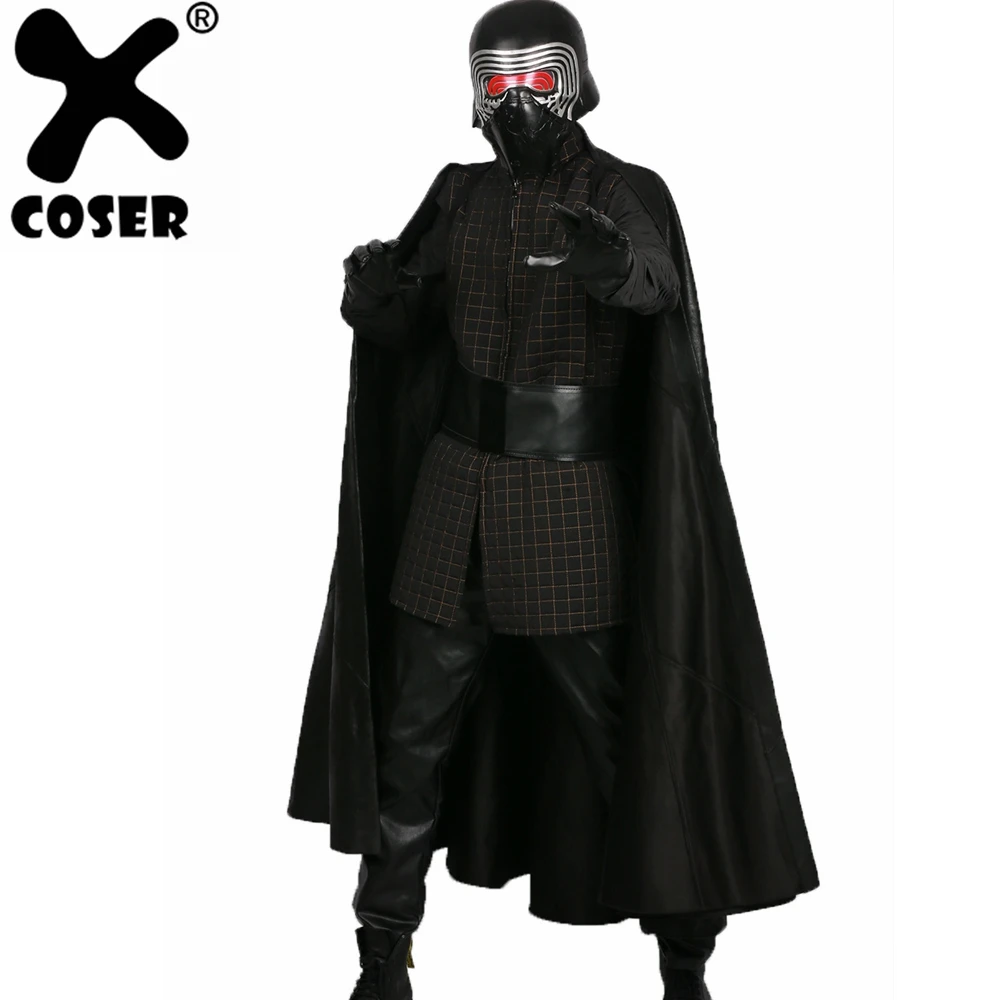 XCOSER Kylo Ren последний джедай Косплей обновленная версия Полный комплект черный