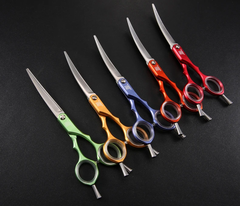 Fenice Professional Pets Grooming Scissors 6.0 inch Aluminum Handle Dog/Cat Hair Cutting Curved Shear