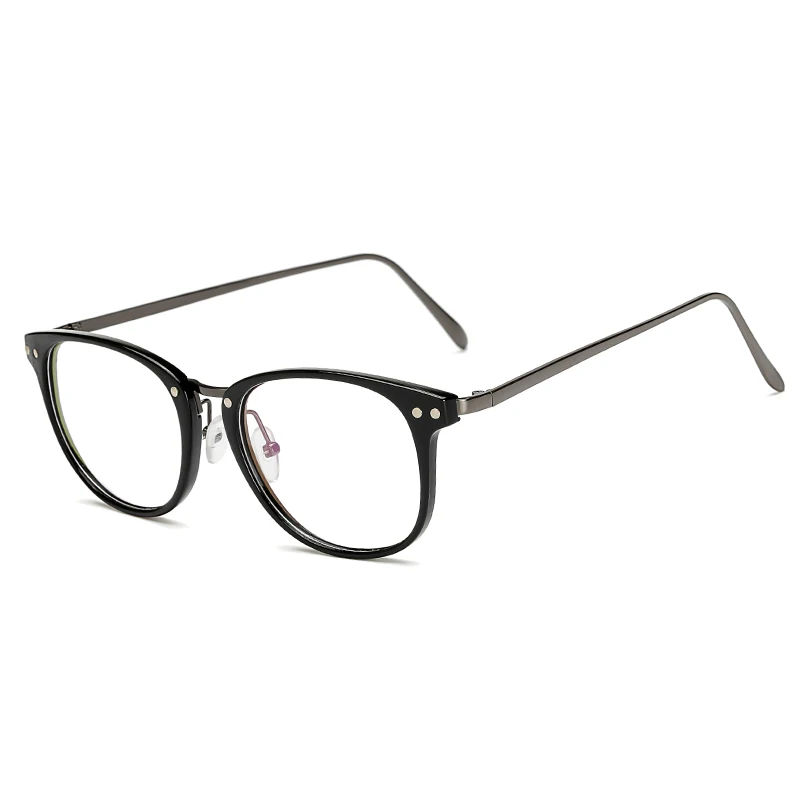 Bright Black C1 Longkeperer модные женские очки оправа для очков мужская оправа винтажные круглые прозрачные линзы очки Оптические очки черная красная оправа - Цвет оправы: Bright Black C1