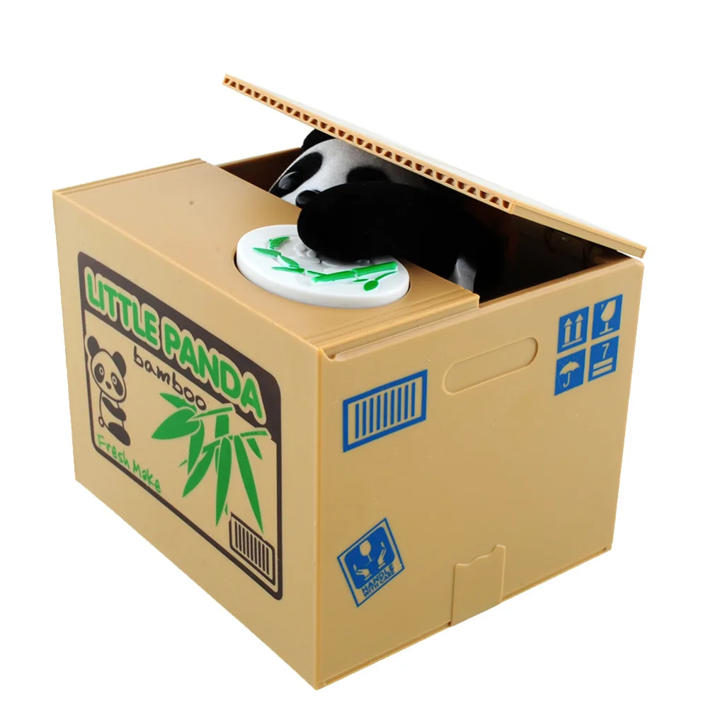 Новая симпатичная Автоматическая монета с пандой копилка коробка для денег