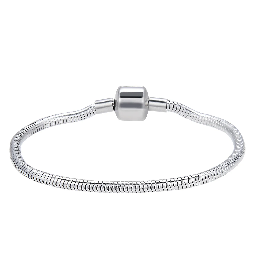 Steel Новинка, FINE4U B016 316L, нержавеющая сталь, браслет-цепочка в виде змеи и браслет, литой базовый браслет для женщин, сделай сам, очаровательные ювелирные изделия - Окраска металла: Steel