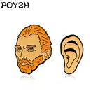 Художника Винсента Ван Гог головы и ушей эмалевая Брошь арт влюбленных, друзей подарки ювелирные изделия Аксессуары значок для рюкзака брошь