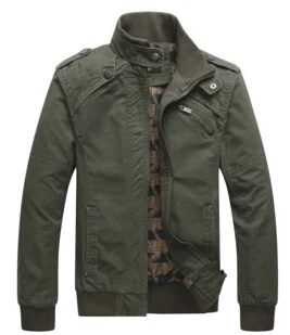 Army green Мужские повседневные куртки из хлопка с эффектом потертости, пальто в стиле милитари, верхняя одежда со стоячим воротником, jaqueta masculina, пальто для мужчин, модная одежда - Цвет: Army green