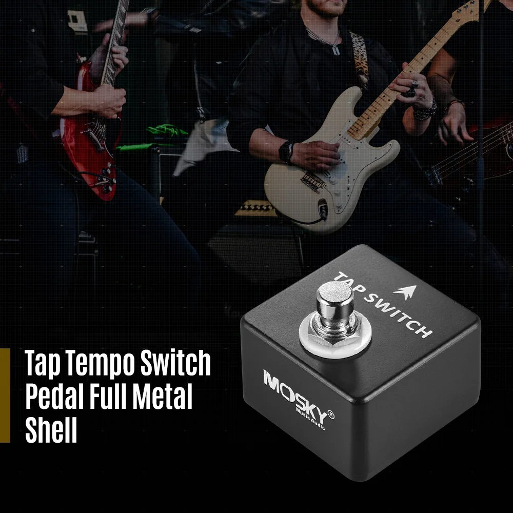 MOSKY TAP переключатель для гитары педаль Tap Tempo переключатель для гитары педаль эффектов металлический корпус для гитары Запчасти и аксессуары