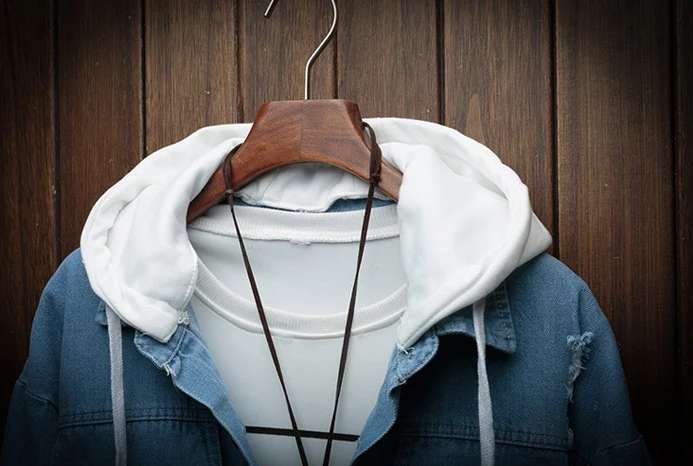 

Newest Autumn Slim Hooded Denim Jacket Men Fashion Fake Two Pieces of Streetwear Bomber Short Jacket and Coat Man Cowboy Clothes