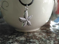 new small starfish shell conch charm pendant necklace cute 3d sea star sail sailor sea shell ocean beach leather necklace