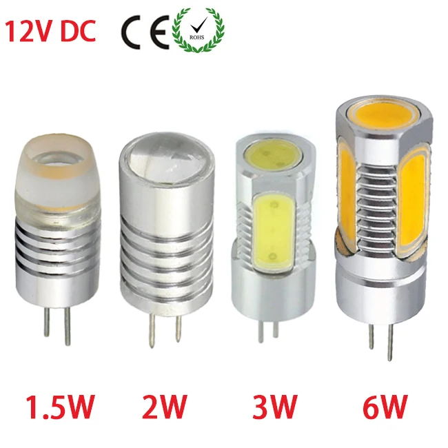 50 шт. DC12V Mini G4 LED COB Bulb1.5W 2W 3W 6W домашний прожектор RV Морская Лодка Высокая мощность