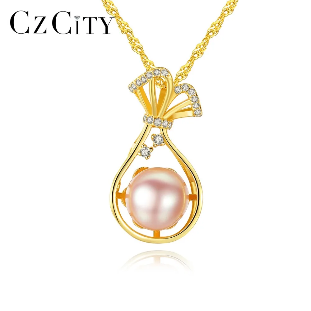 CZCITY 18 дюймов 925 Серебряная цепочка ожерелье с подвеской для женщин 9 5 мм