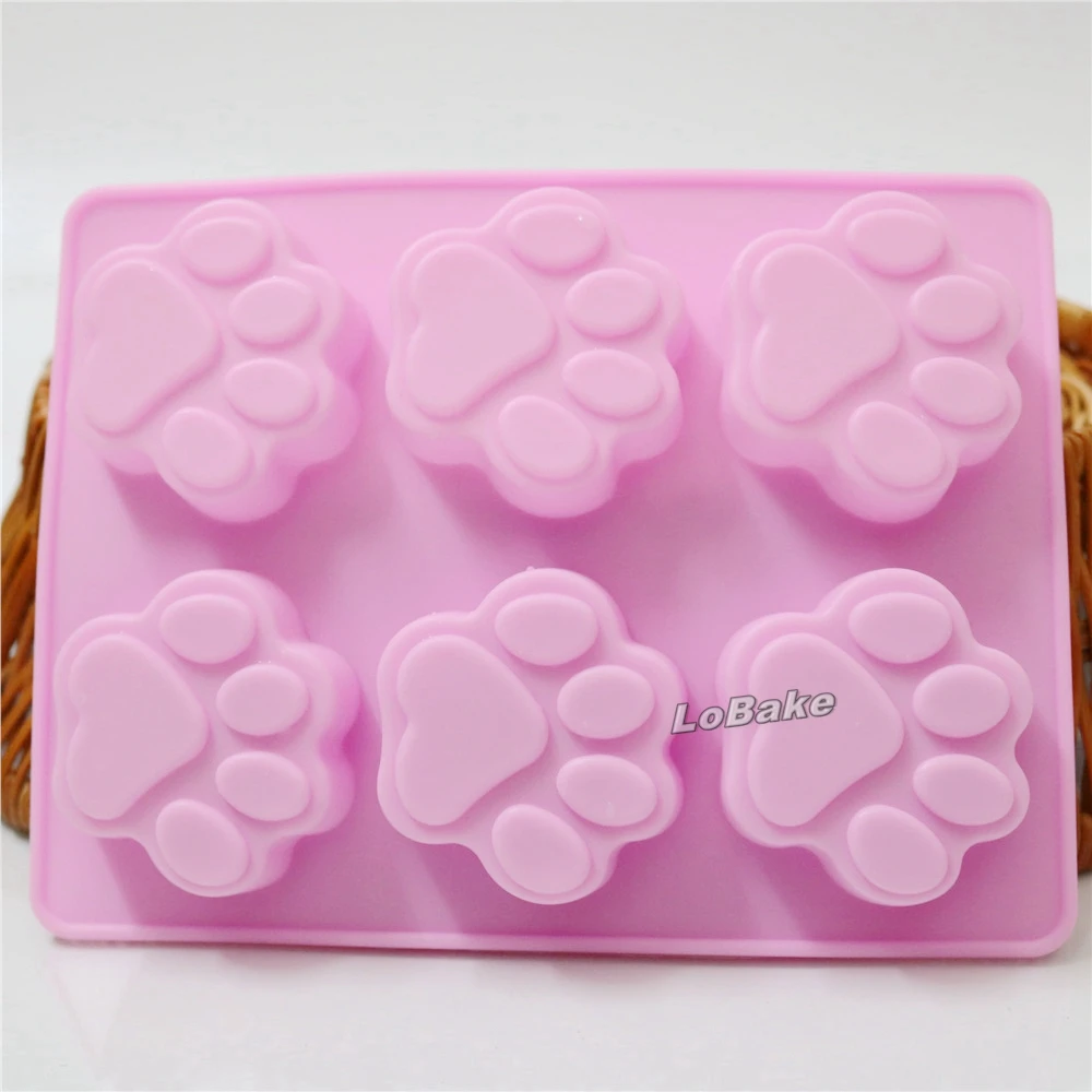 6 cavities Bear Claw design high quality silicone mold fondant mould cake candy biscuit ice soap | Дом и сад