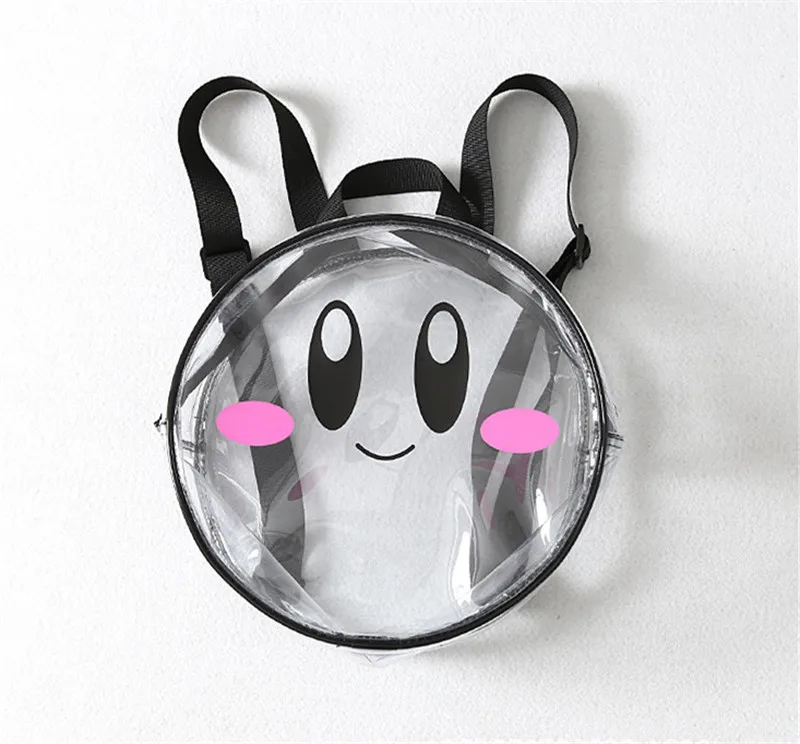 Кирби супер звезда Круглый прозрачный Рюкзак kawaii сумка девушки женщина стиль