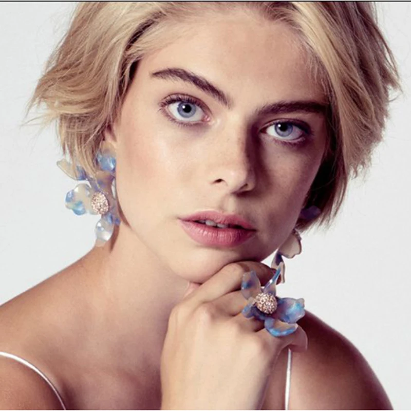 Manerson 2017 акрил цветок Висячие серьги большие висячие для Для женщин свадебный