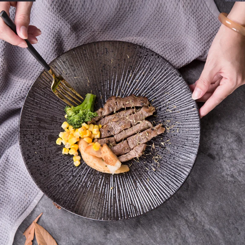 

Steak Ceramic plate set dishes Creative Dessert Plate Dinnerware Cake Plate 8/10 inch Japanese tableware