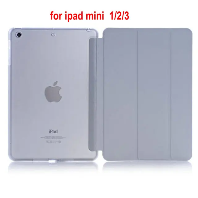 mini123 gray Кожаный чехол из искусственной кожи для ipad mini1 2 3 4 5 mini2 mini 3 mini4 mini 5 Магнитный чехол для планшета с функцией пробуждения и сна для mini1/2/3/4/5 - Цвет: mini123 gray