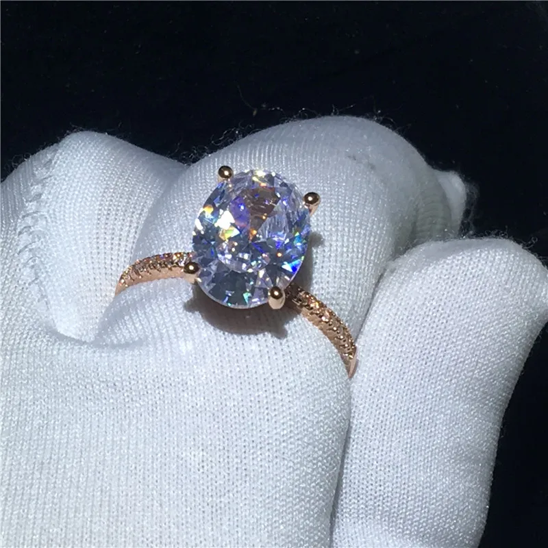 Кольцо-пасьянс, 925 пробы, серебро, овальный, 3ct, AAA, циркон, cz, массивное, обручальное кольцо, кольца для женщин, свадебные, вечерние, ювелирные изделия