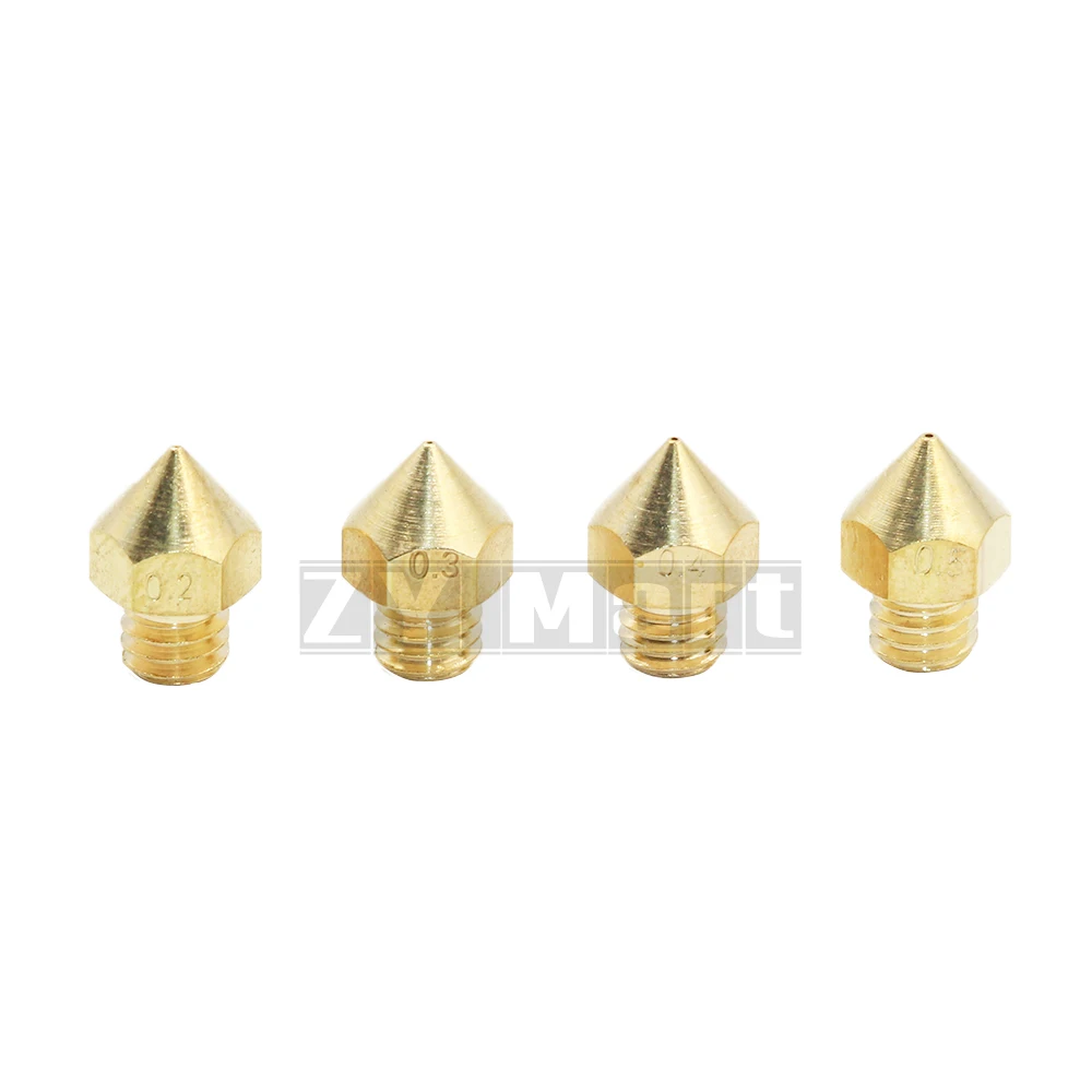 10 шт./лот Φ экструдер сопла смешанных размеров 0 2 мм 3 4 5 для головки 3D-принтера 1 75