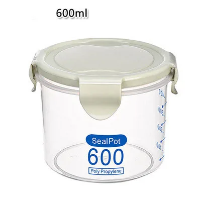 S 600ml light green Прозрачные пластиковые герметичные холодильная камера свежие канистры canker контейнер контейнеры для хранения кухонные Организации - Цвет: S 600ml light green
