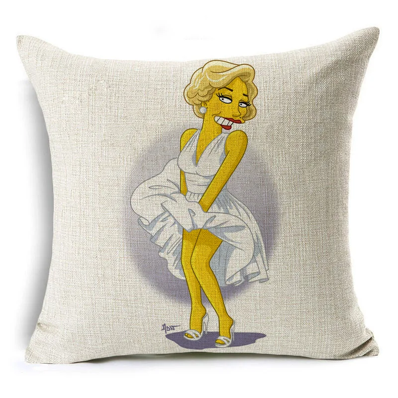 Monily череп цветок лен наволочка Мэрилин Монро Чехлы на декоративные подушки пледы