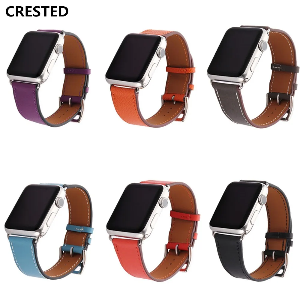 Ремешок из натуральной кожи для Apple watch band браслет apple 5 4 3 44 мм/40 мм Iwatch series 2 1 42 38