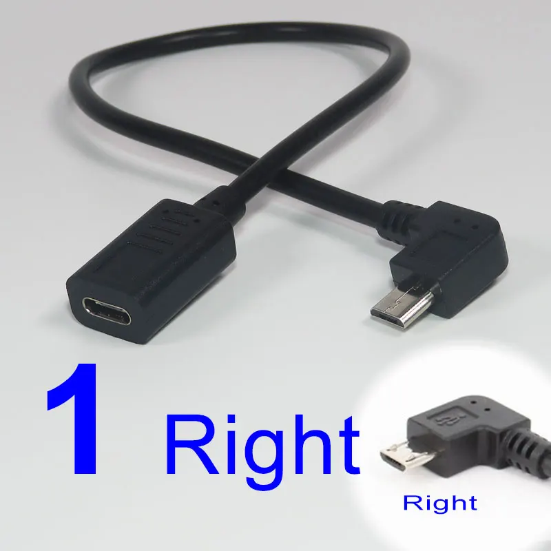 Гибкий кабель микро USB WAKEWO Type C Мама колено 90 прямоугольный шнур 30 см кривая
