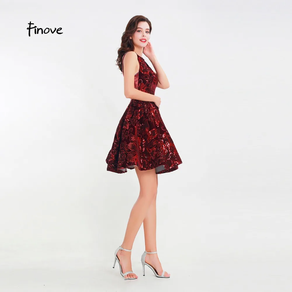 Finove новое коктейльное платье 2019 выше колена шикарное сексуальное с блестками