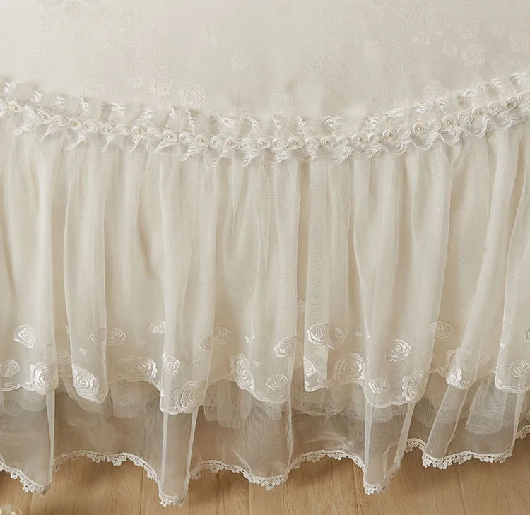 Роскошный бежевый жаккардовый Шелковый/хлопковый атласный кружевной комплект