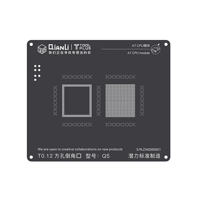 3D Черный трафарет BGA шаблон для посадки олова iPhone CPU A7 A8 A9 A10 A11 паяльная сетка с